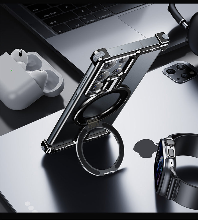 NexTECH® | Bezel-Less Metal Case with Kickstand & Magnetic Back for Samsung