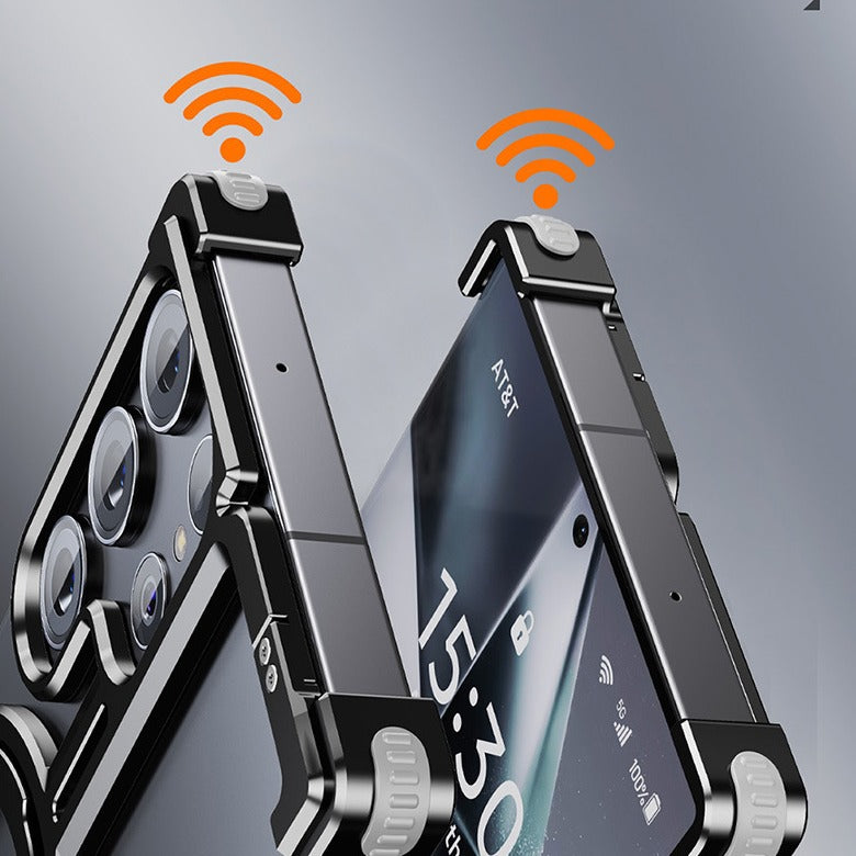 NexTECH® | Bezel-Less Metal Case with Kickstand & Magnetic Back for Samsung