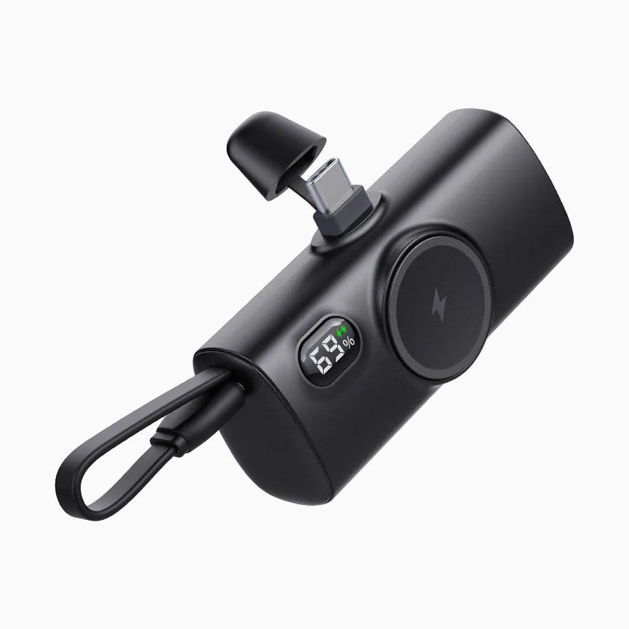 NexTECH® | Mini Capsule Power Bank med Trådløs Ur Oplader