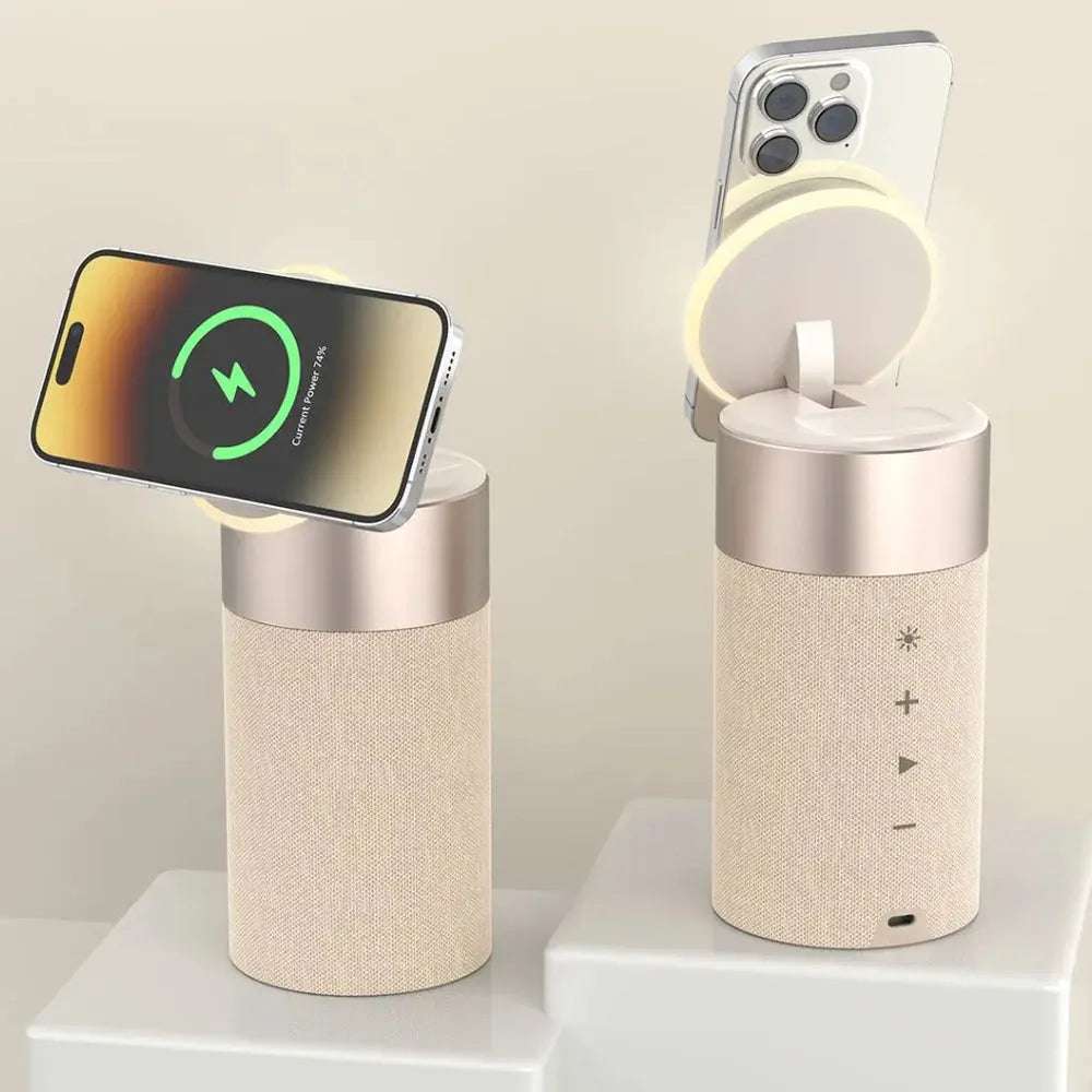 NexTECH® | 3-in-1 MagSafe Wireless Charger with Bluetooth Speaker&Touch Lamp - NexTECH