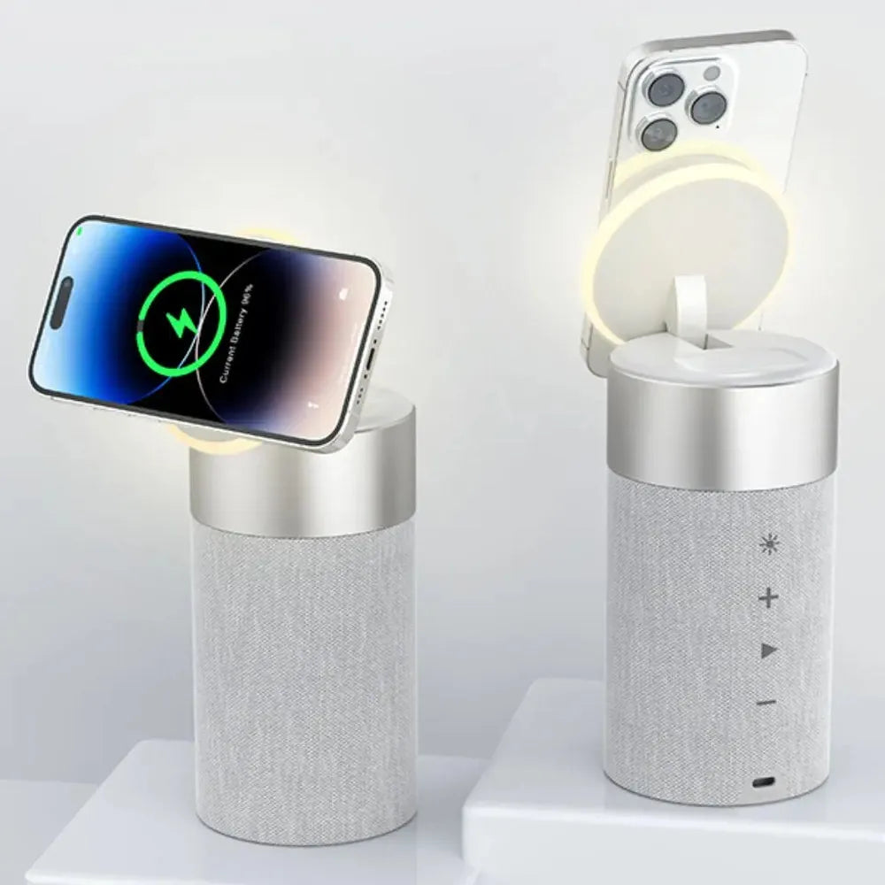 NexTECH® | 3-in-1 MagSafe Wireless Charger with Bluetooth Speaker&Touch Lamp - NexTECH