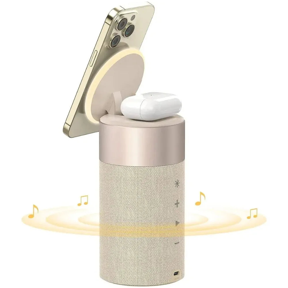NexTECH® | 3-in-1 MagSafe Wireless Charger with Bluetooth Speaker&Touch Lamp - NexTECH