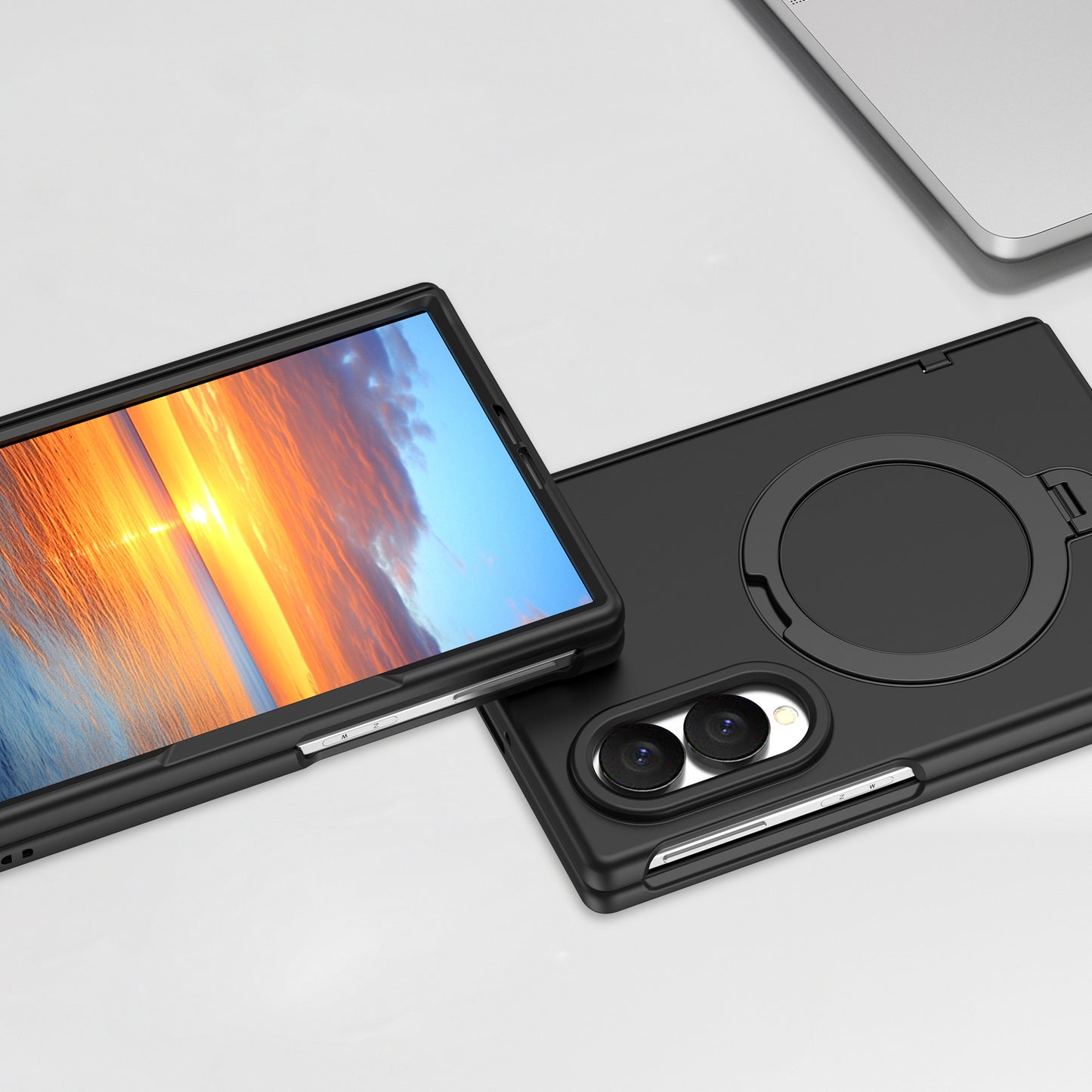 NexTECH® | Full-Cover Magnetic Case with 360° Rotating Ring for Galaxy Z Fold Series