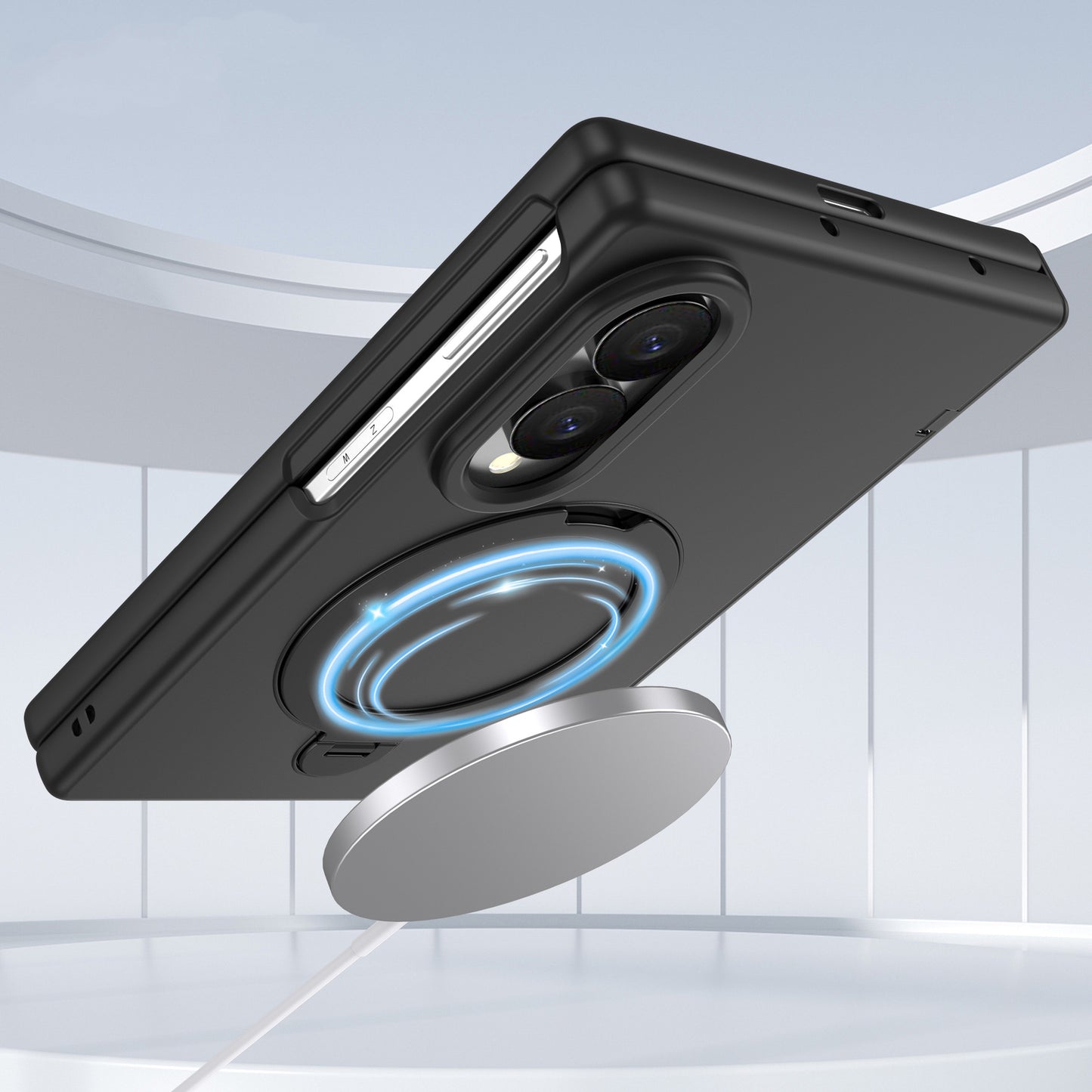 NexTECH® | Full-Cover Magnetic Case with 360° Rotating Ring for Galaxy Z Fold Series