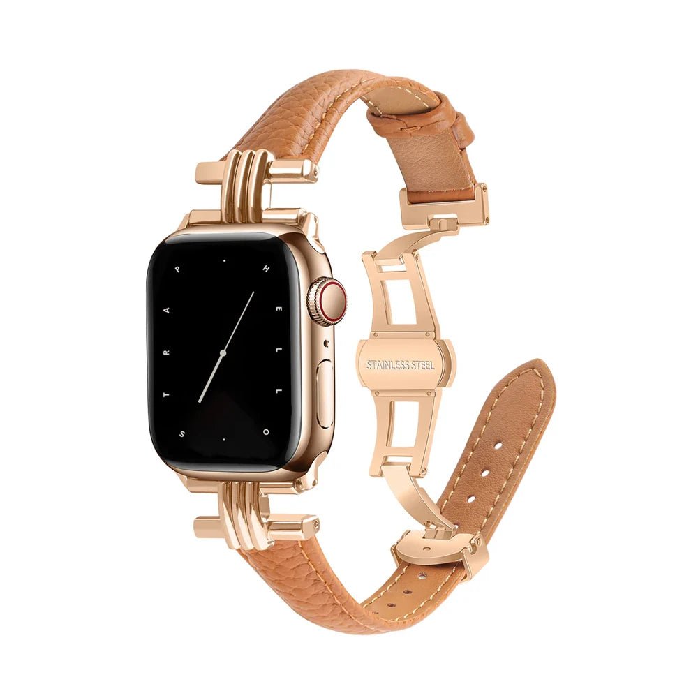 NexTECH® | Women’s Premium Leather Band with Metal Lugs for Apple Watch