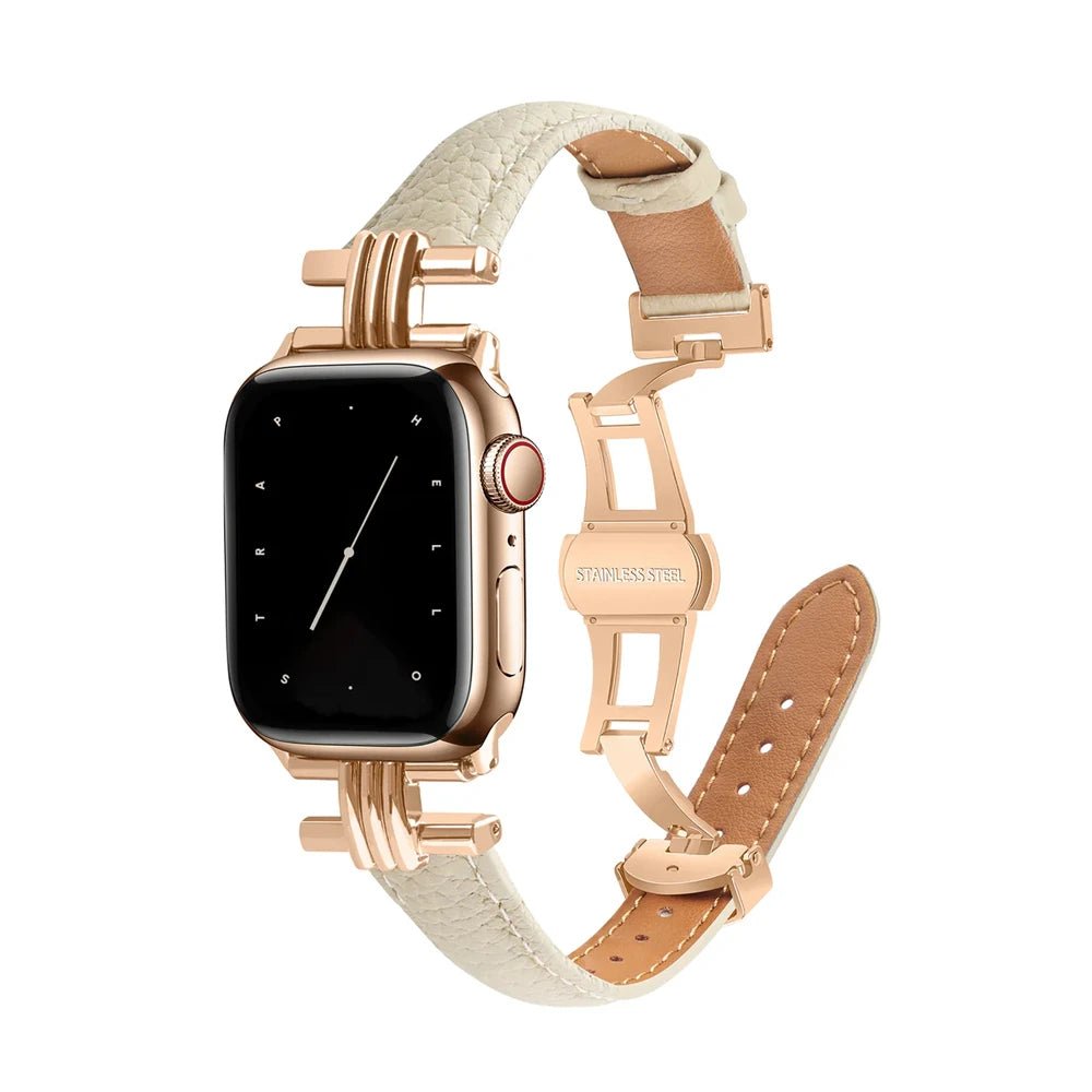 NexTECH® | Women’s Premium Leather Band with Metal Lugs for Apple Watch