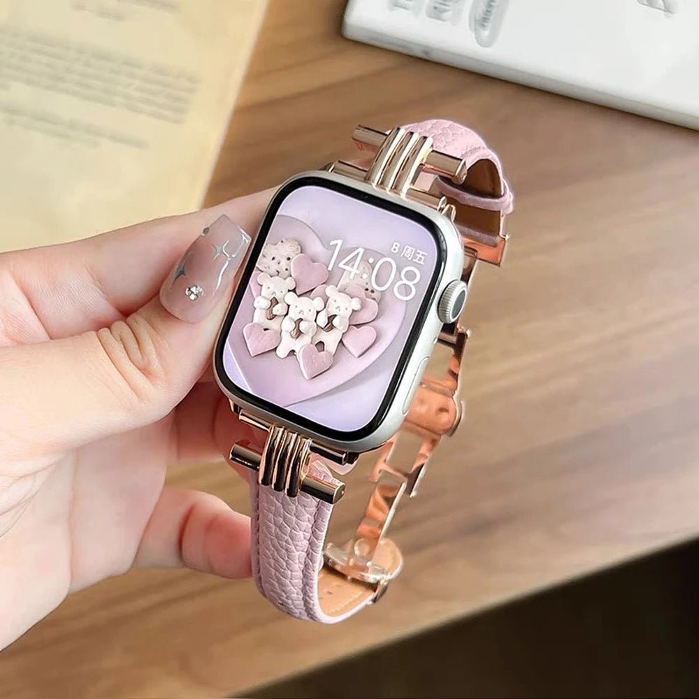 NexTECH® | Women’s Premium Leather Band with Metal Lugs for Apple Watch