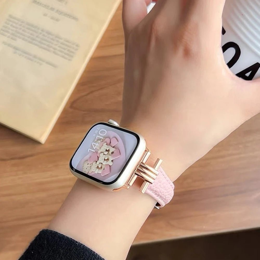 NexTECH® | Women’s Premium Leather Band with Metal Lugs for Apple Watch