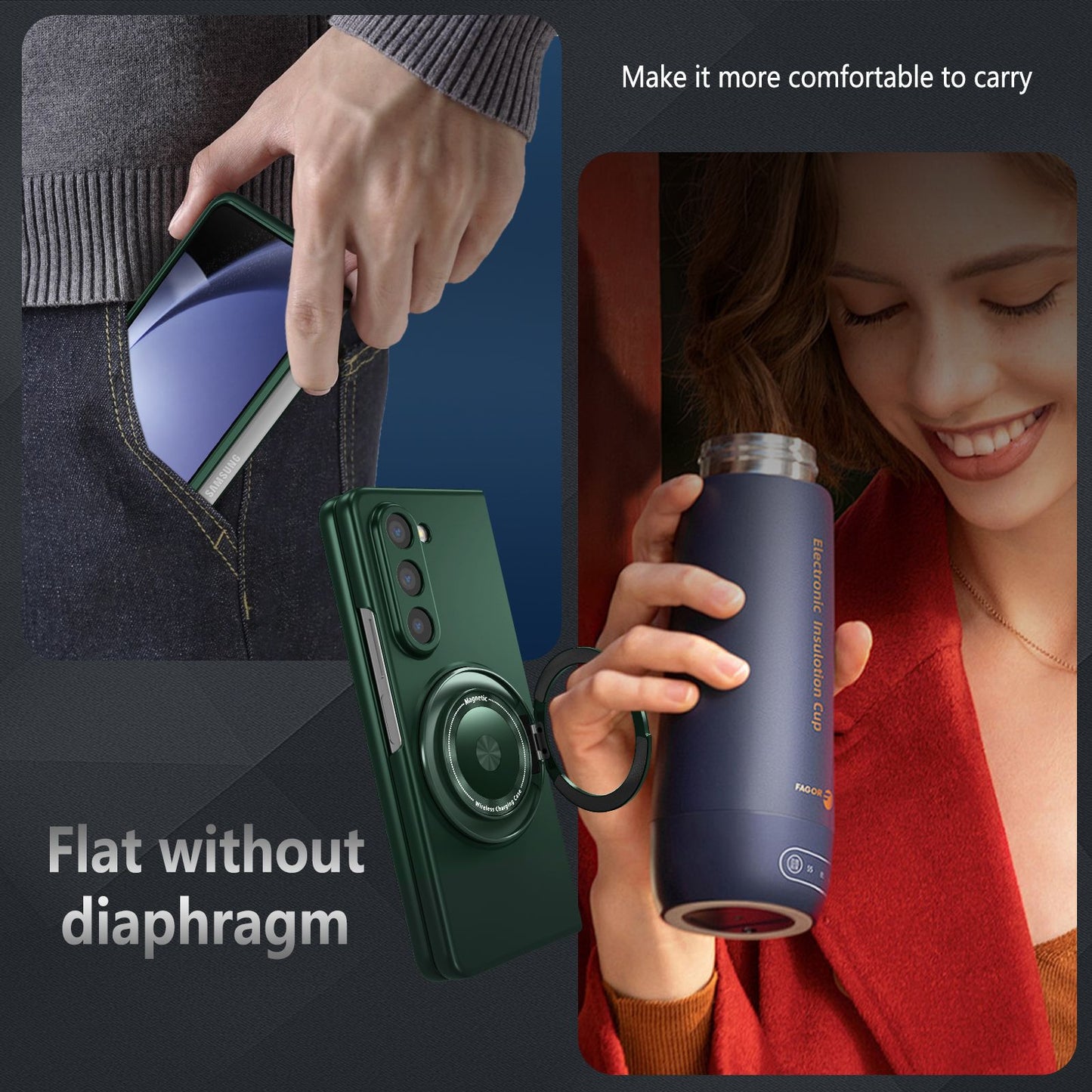 NexTECH® | Foldable Magnetic Kickstand Case for Galaxy Z Fold Series