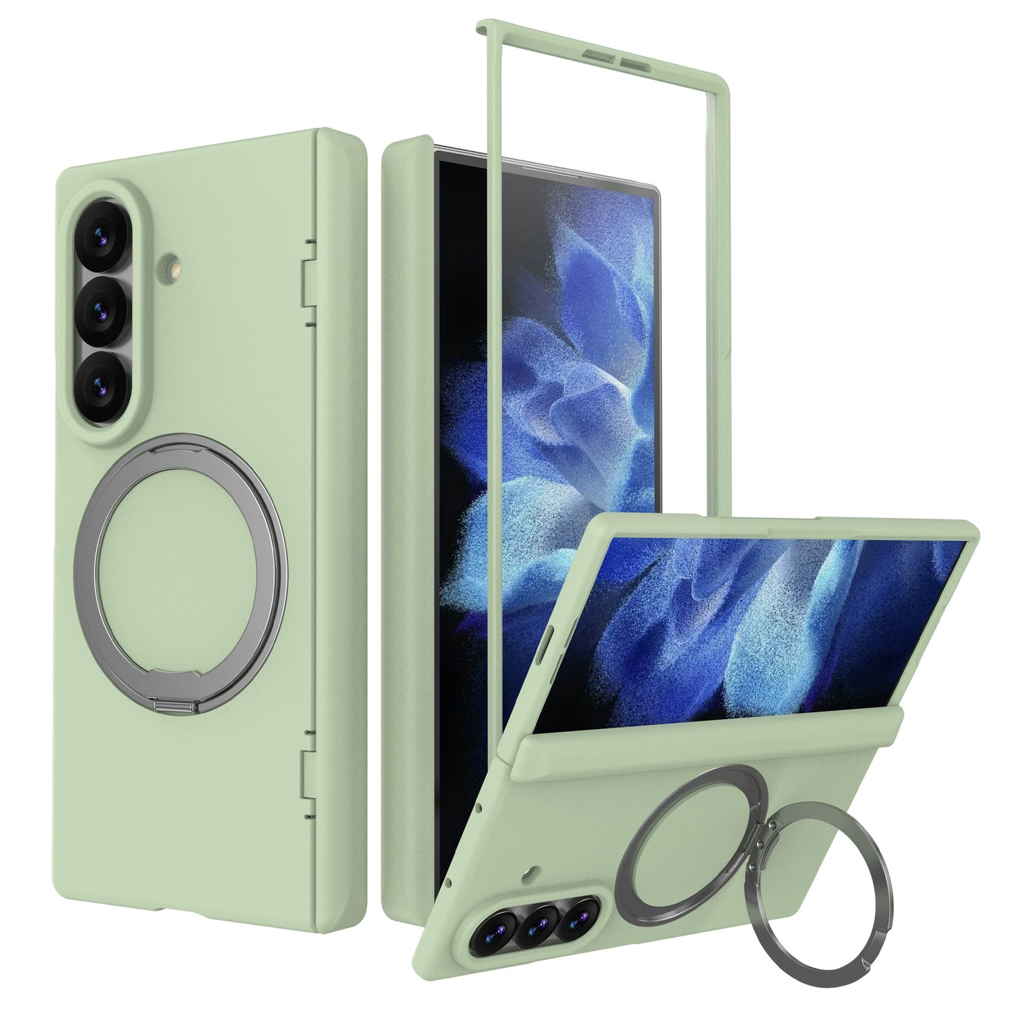 NexTECH® | Full-Cover Magnetic Case with 360° Rotating Ring for Galaxy Z Fold Series
