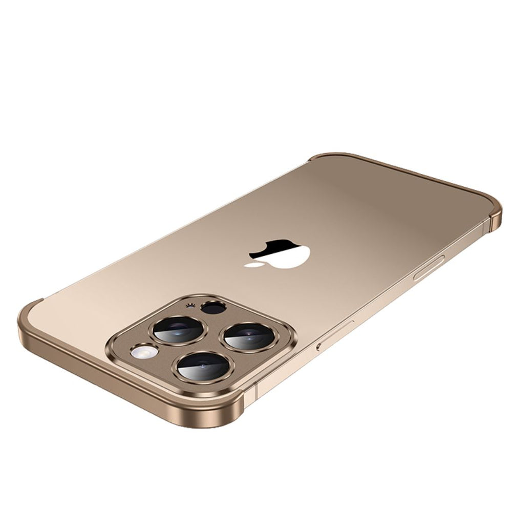 NexTECH® | Metal Bezel-Less Shockproof Case with Corner Pads & Lens Protection for iPhone