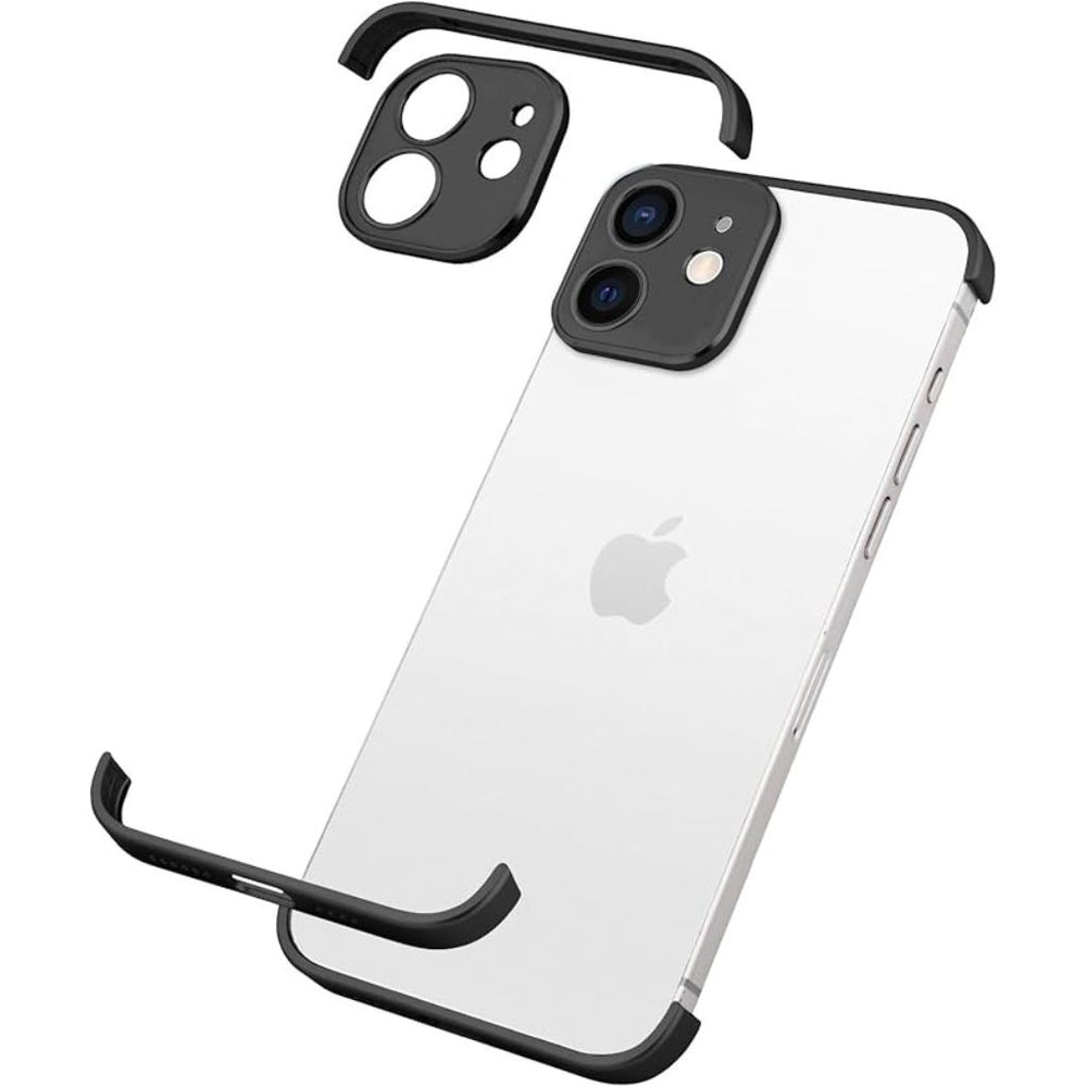 NexTECH® | Metal Bezel-Less Shockproof Case with Corner Pads & Lens Protection for iPhone
