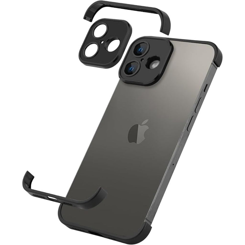 NexTECH® | Metal Bezel-Less Shockproof Case with Corner Pads & Lens Protection for iPhone