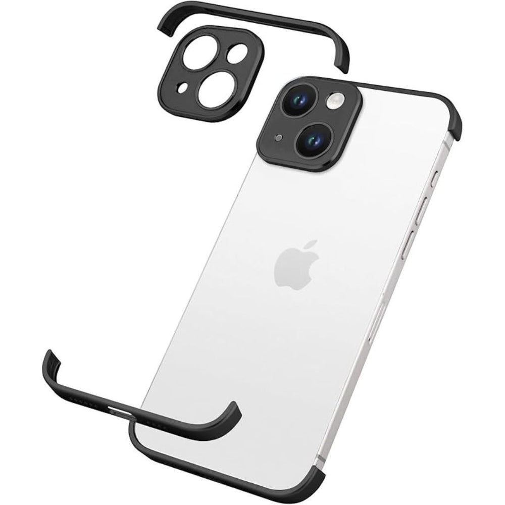 NexTECH® | Metal Bezel-Less Shockproof Case with Corner Pads & Lens Protection for iPhone