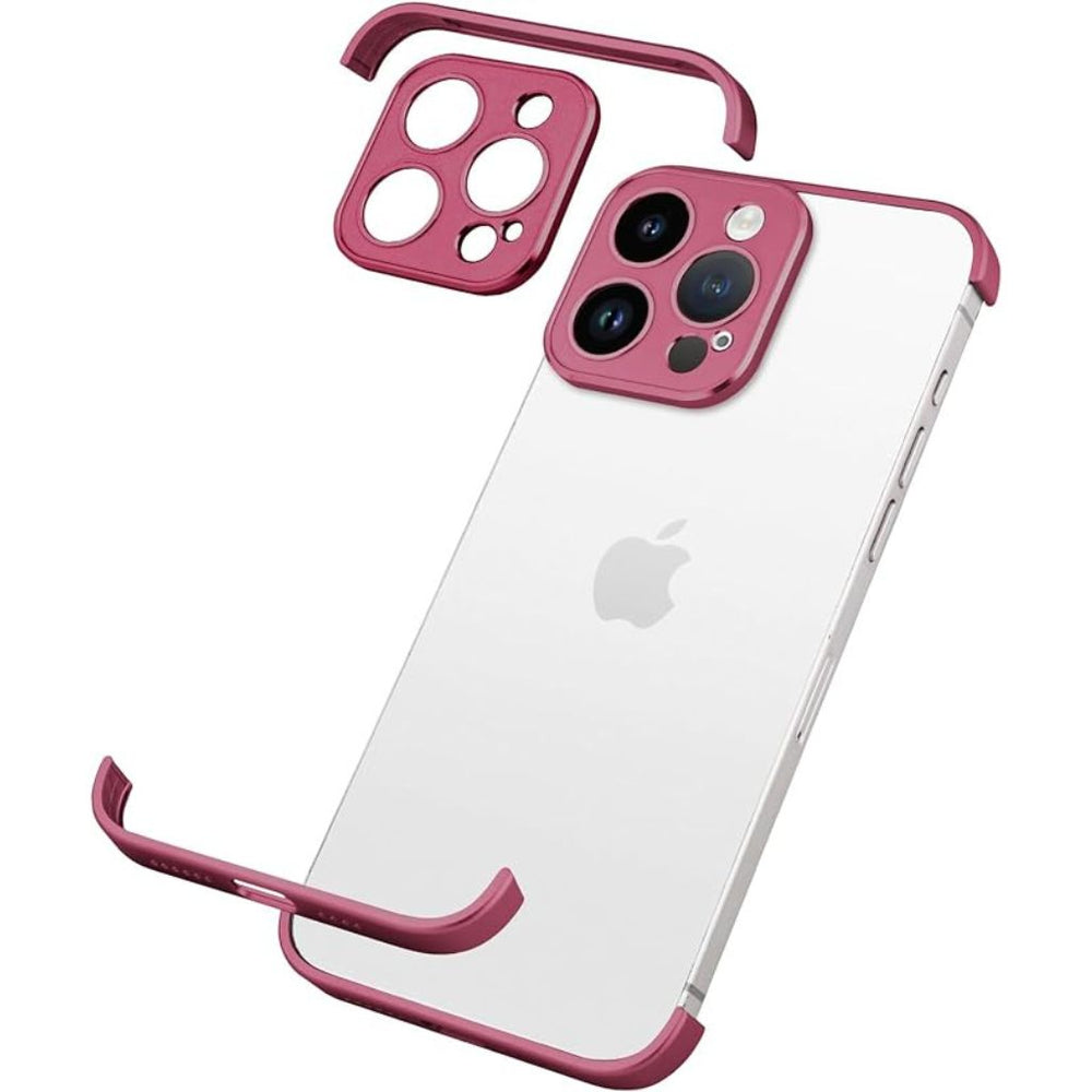 NexTECH® | Metal Bezel-Less Shockproof Case with Corner Pads & Lens Protection for iPhone