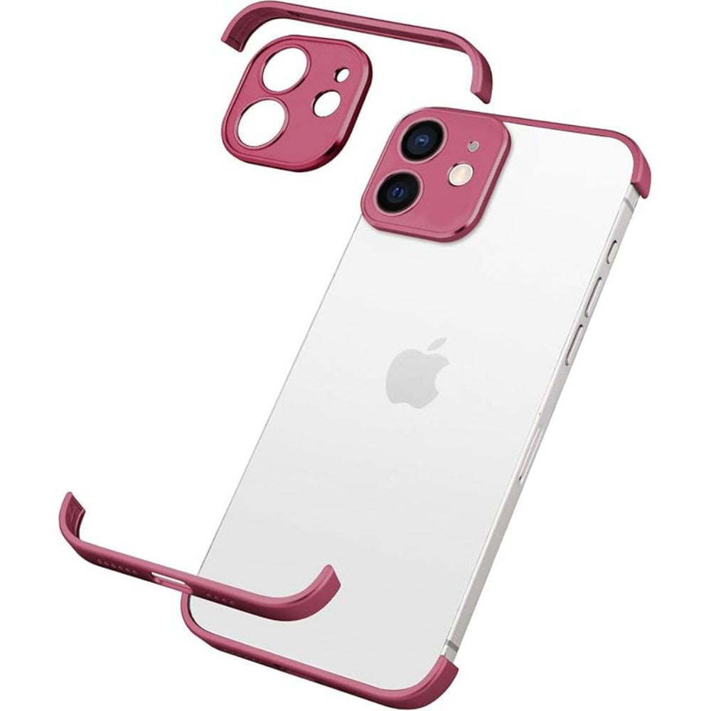 NexTECH® | Metal Bezel-Less Shockproof Case with Corner Pads & Lens Protection for iPhone