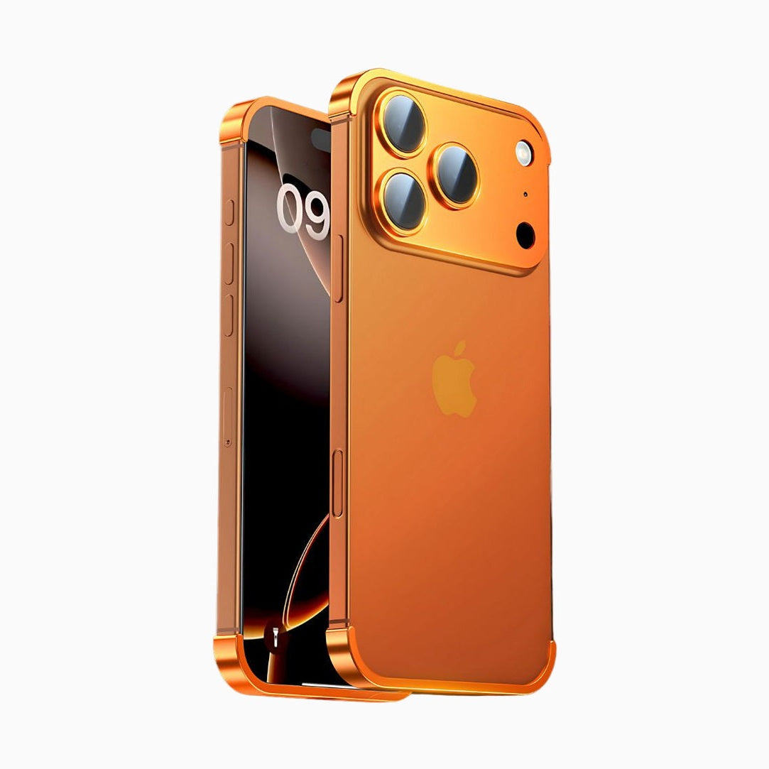 NexTECH® | Metal Bezel-Less Shockproof Case with Corner Pads & Lens Protection for iPhone