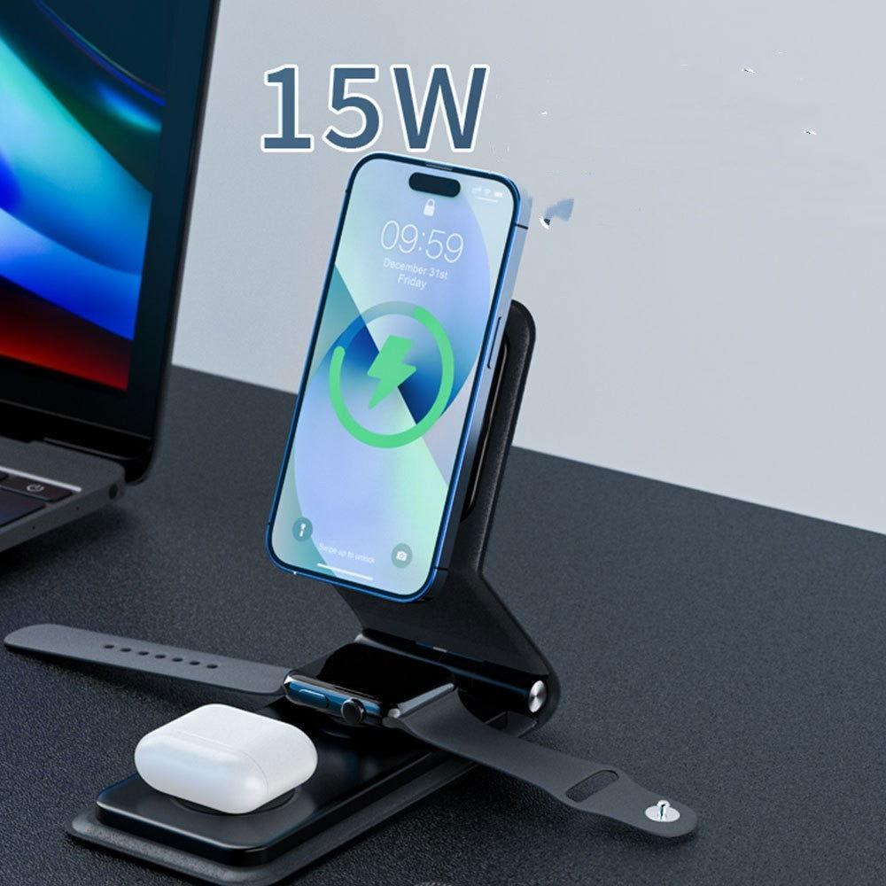 NexTECH® | 3 - in - 1 Foldable MagSafe Wireless Charger - NexTECHCJSJ172281401AZ