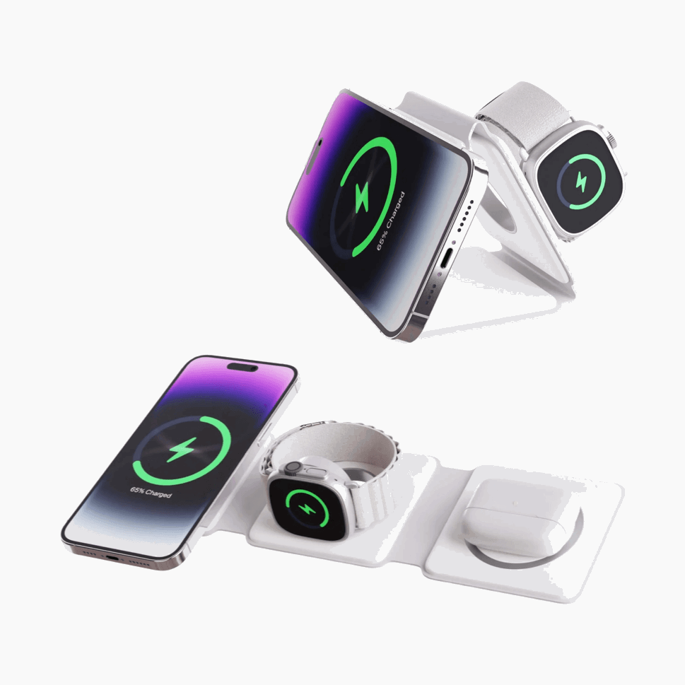 NexTECH® | Portable 3-in-1 Foldable Wireless Charger - NexTECH