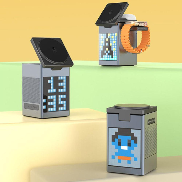 NexTECH® | 3 in 1 Magnetic Charger with Alarm Clock & Bluetooth Speaker