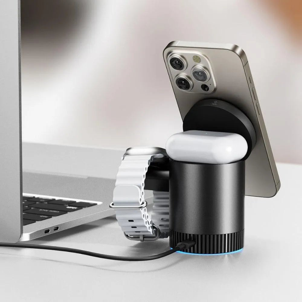 NexTECH® | 3-in-1 Magnetic Charging Station with Ambient Light - NexTECH