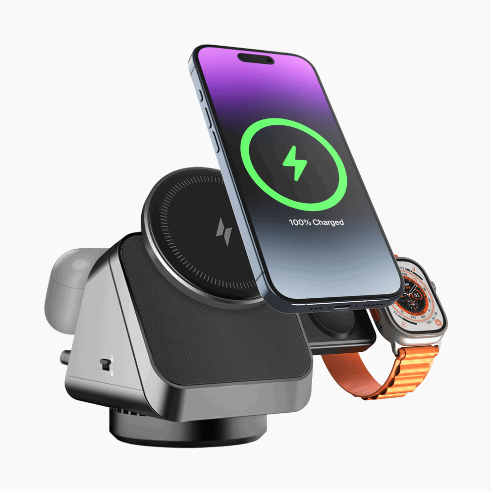 NexTECH® | 3-in-1 MagSafe Rotatable Wireless Charging Station - NexTECH