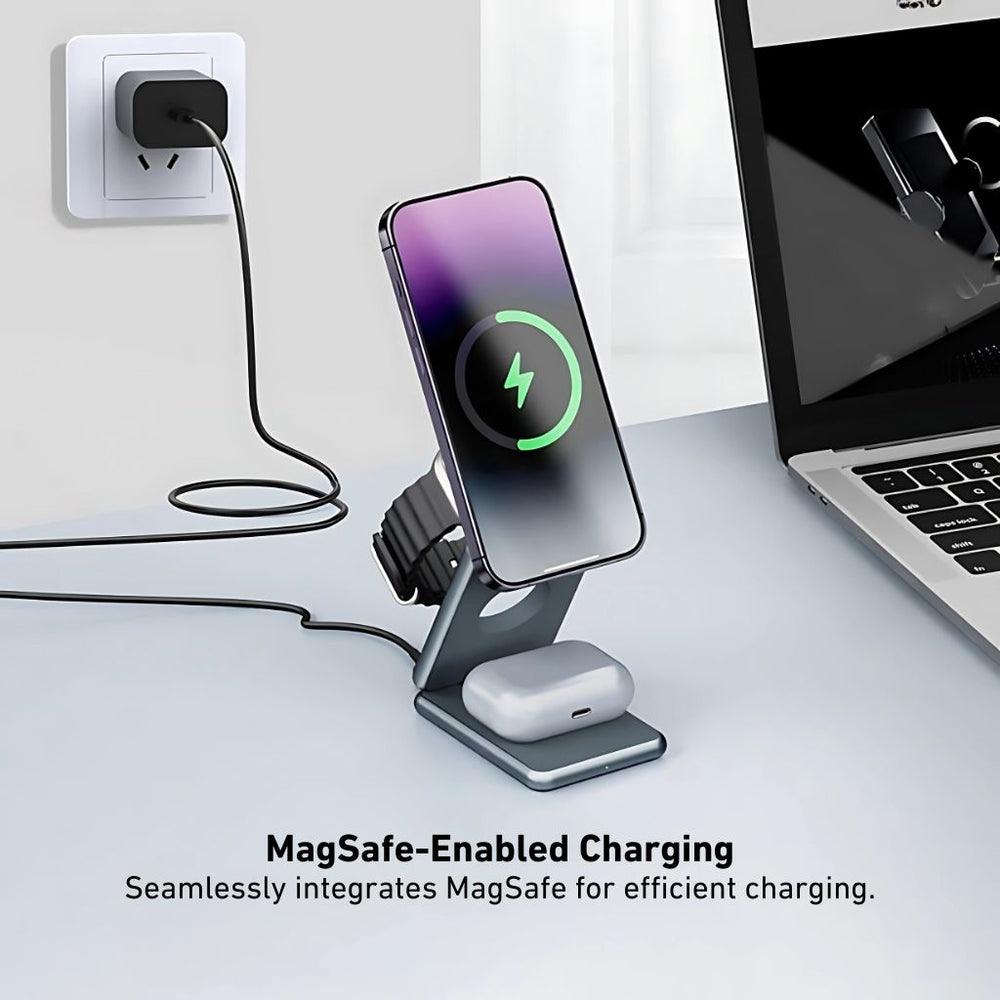 NexTECH® | 3-in-1 Metal Foldable Charger For Apple & Samsung - NexTECH