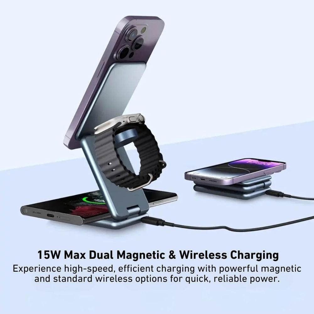 NexTECH® | 3-in-1 Metal Foldable Charger For Apple & Samsung - NexTECH