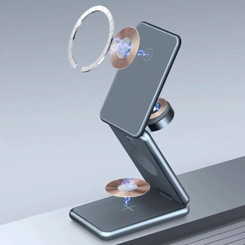 NexTECH® | 3-in-1 Metal Foldable Charger For Apple & Samsung - NexTECH