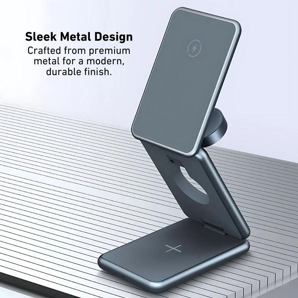 NexTECH® | 3-in-1 Metal Foldable Charger For Apple & Samsung - NexTECH