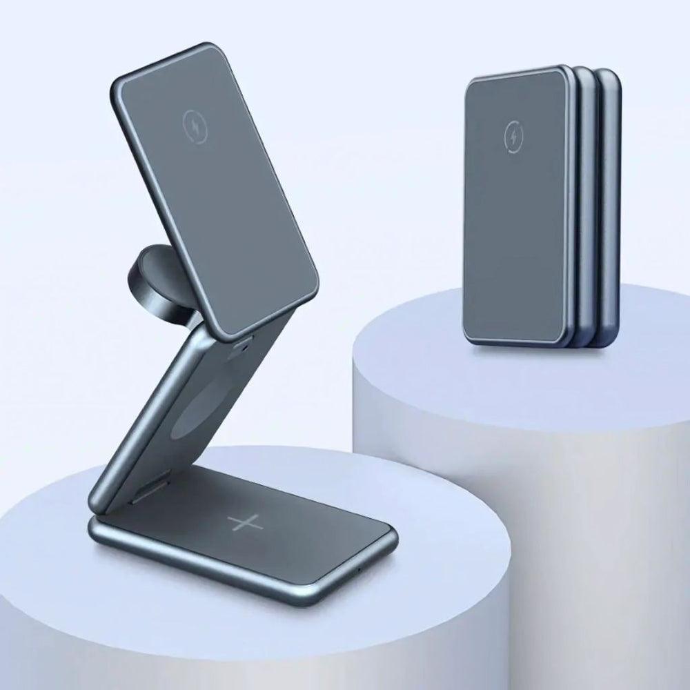 NexTECH® | 3-in-1 Metal Foldable Charger For Apple & Samsung - NexTECH