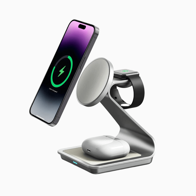 NexTECH® | 3-in-1 Metal Magnetic Wireless Charger - NexTECH