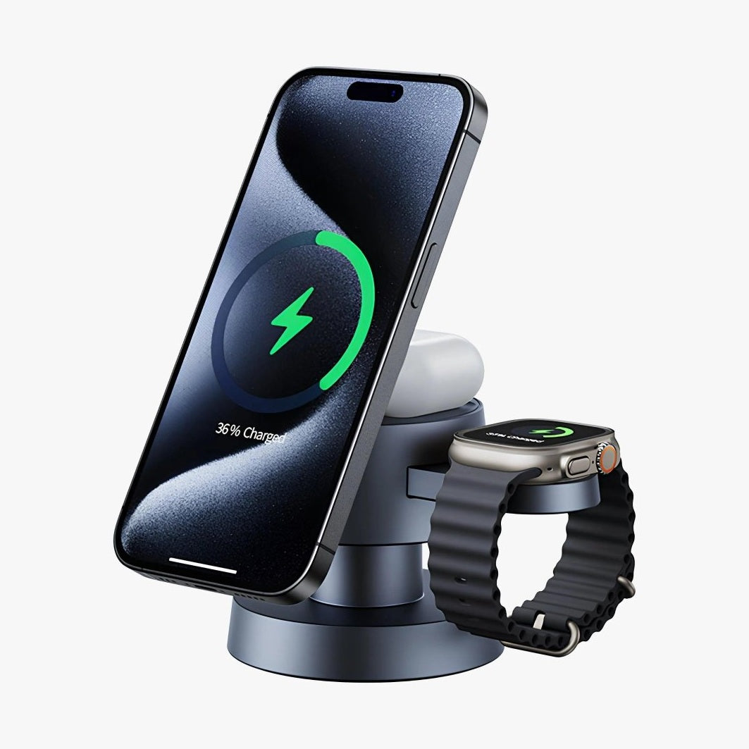 NexTECH® | 3-in-1 Wireless Charging Station with Night Lamp for MagSafe - NexTECH