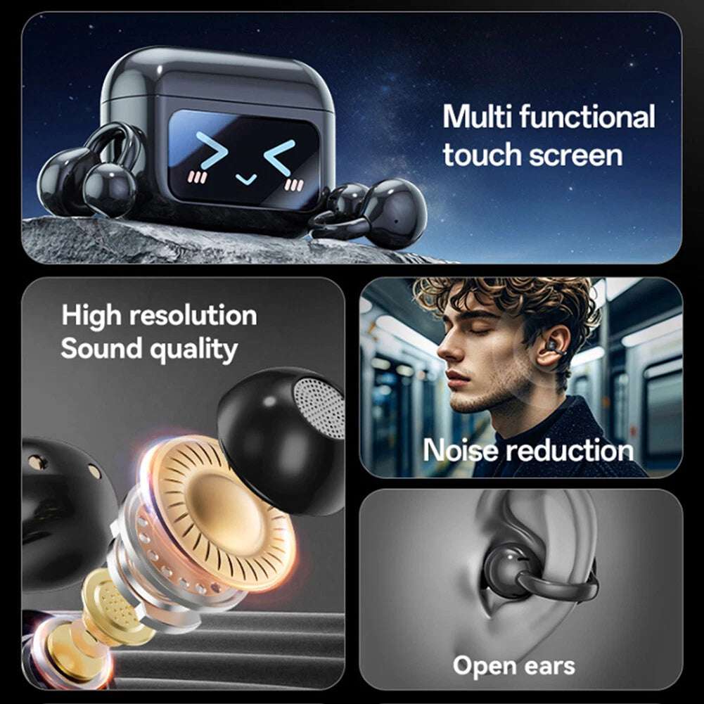 NexTECH® | AI Translation Ear-clip Earbuds with LCD Screen - NexTECH
