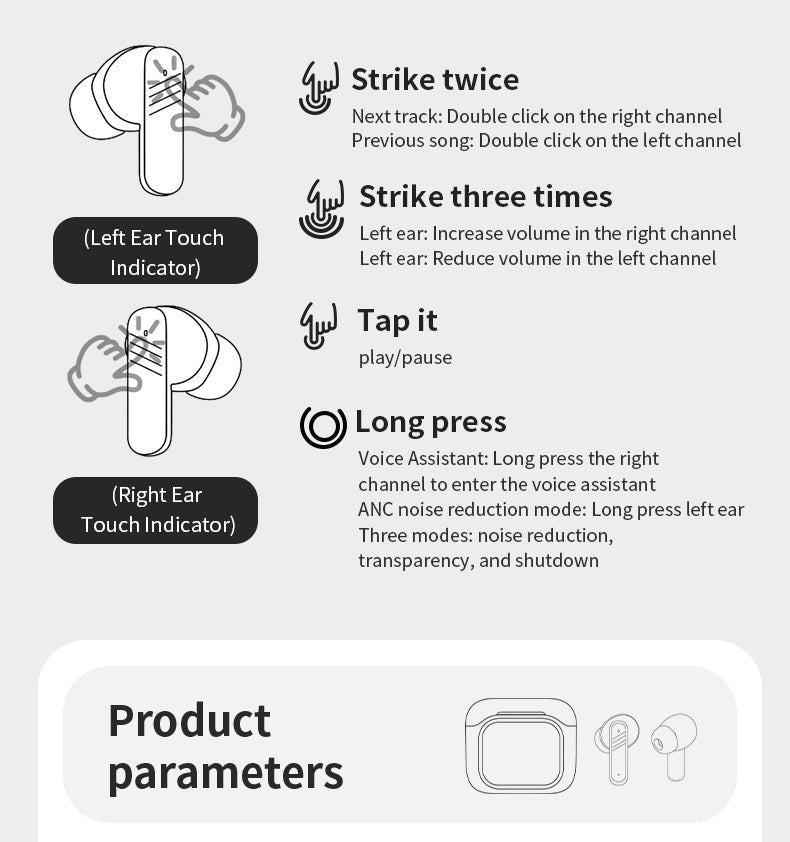 NexTECH® | AI Translation In - ear Earbuds with LCD Screen - NexTECH5879413783983