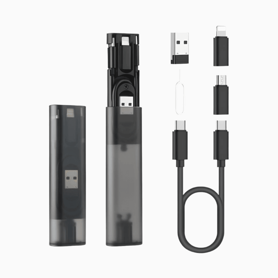 NexTECH® | Multifunctional 8-in-1 Data Cable Digital Box with SIM & SD Card Storage - NexTECH