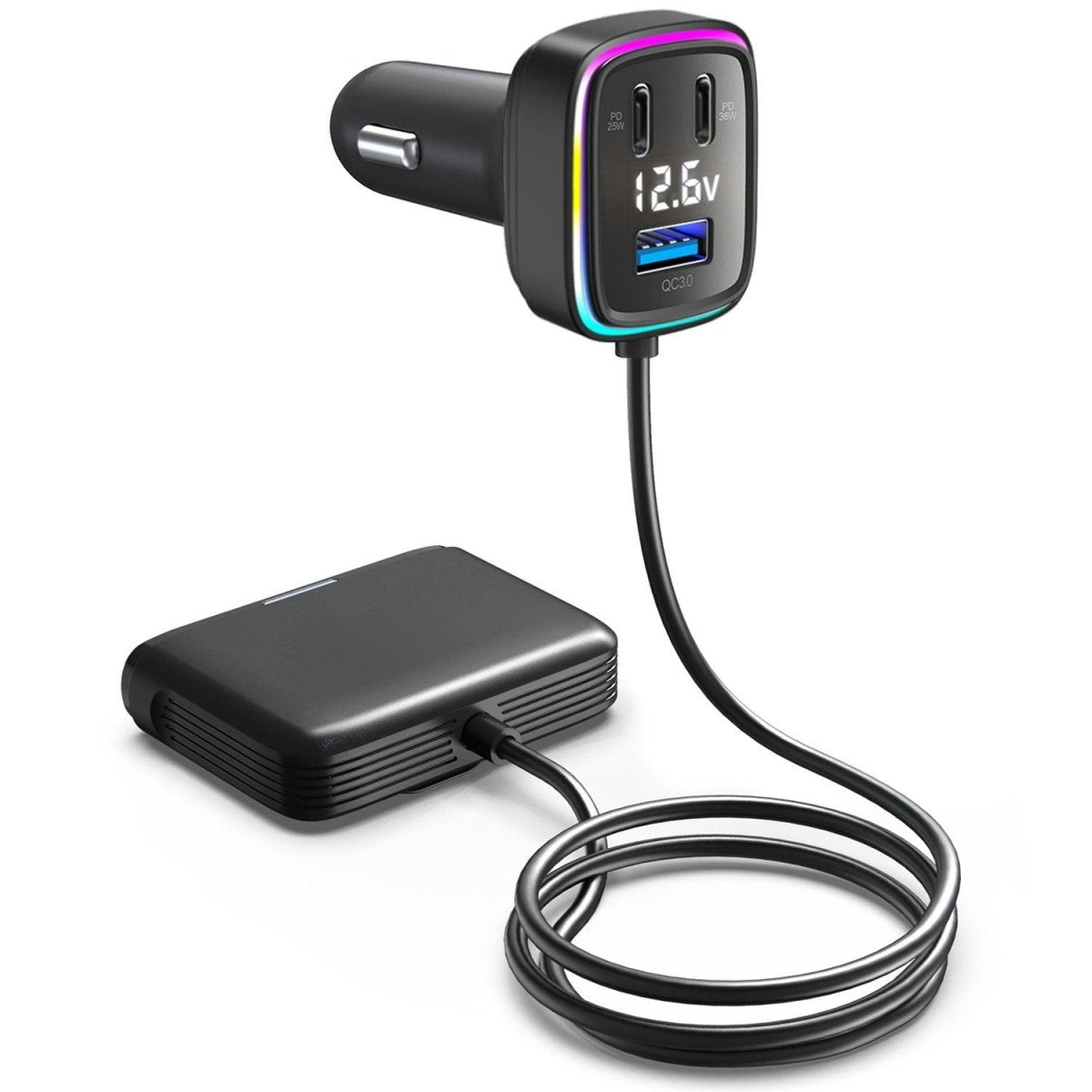 NexTECH® | Multifunctional Extended Car Charger with 115W High-Power Output - NexTECH