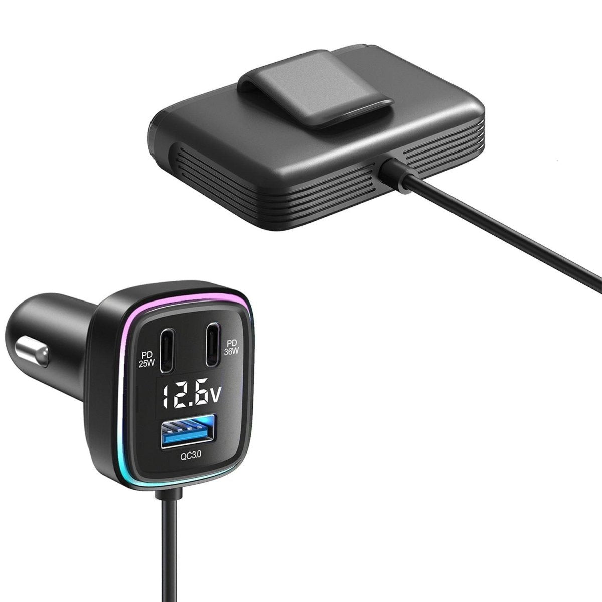 NexTECH® | Multifunctional Extended Car Charger with 115W High-Power Output - NexTECH