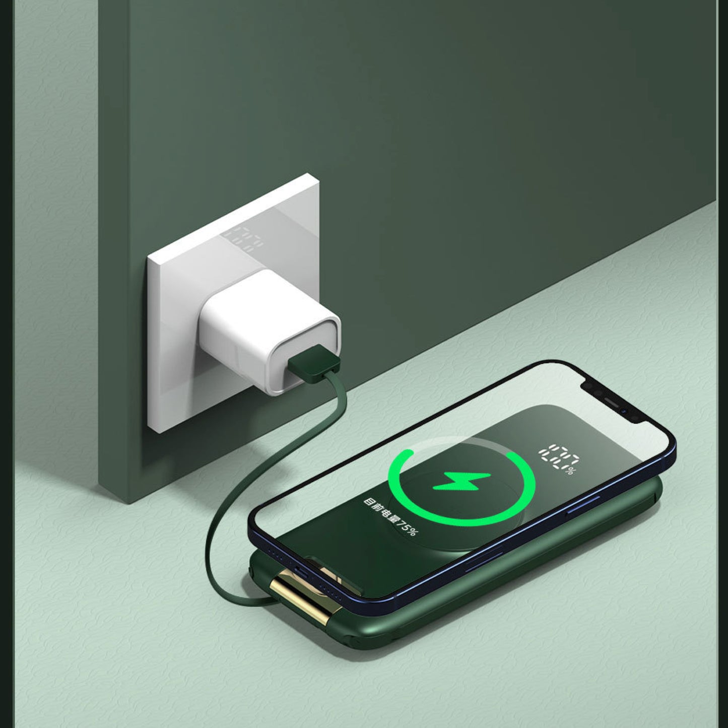 NexTECH® | Wireless Power Bank with Built-In Cable Cable & Stand for Multi-Device