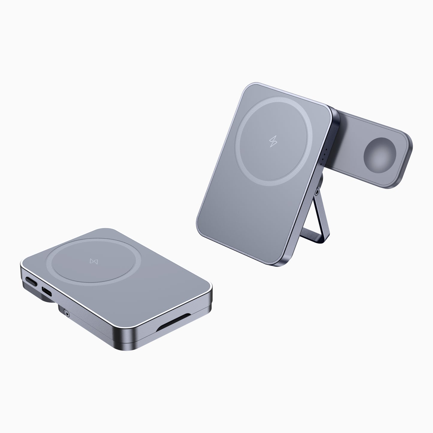 NexTECH® | Slim Metal MagSafe Power Bank with Watch Charging & Stand