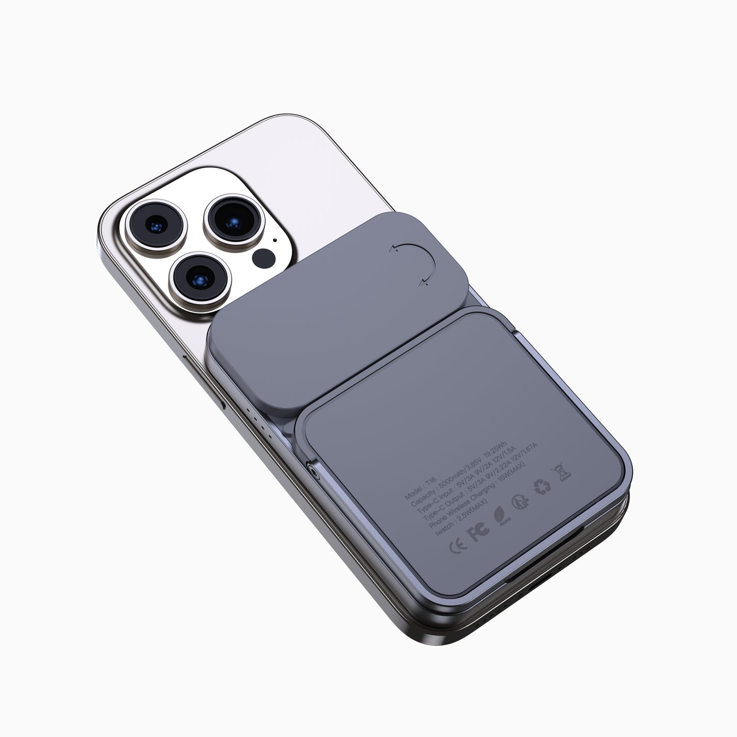 NexTECH® | Slim Metal MagSafe Power Bank with Watch Charging & Stand