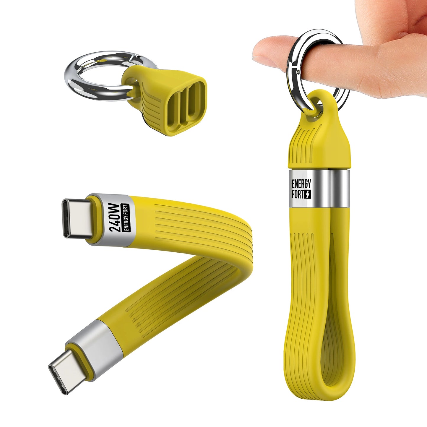 NexTECH® | Thunderbolt USB-C Keychain Fast Charging Cable (240W, 8K, 40Gbps)