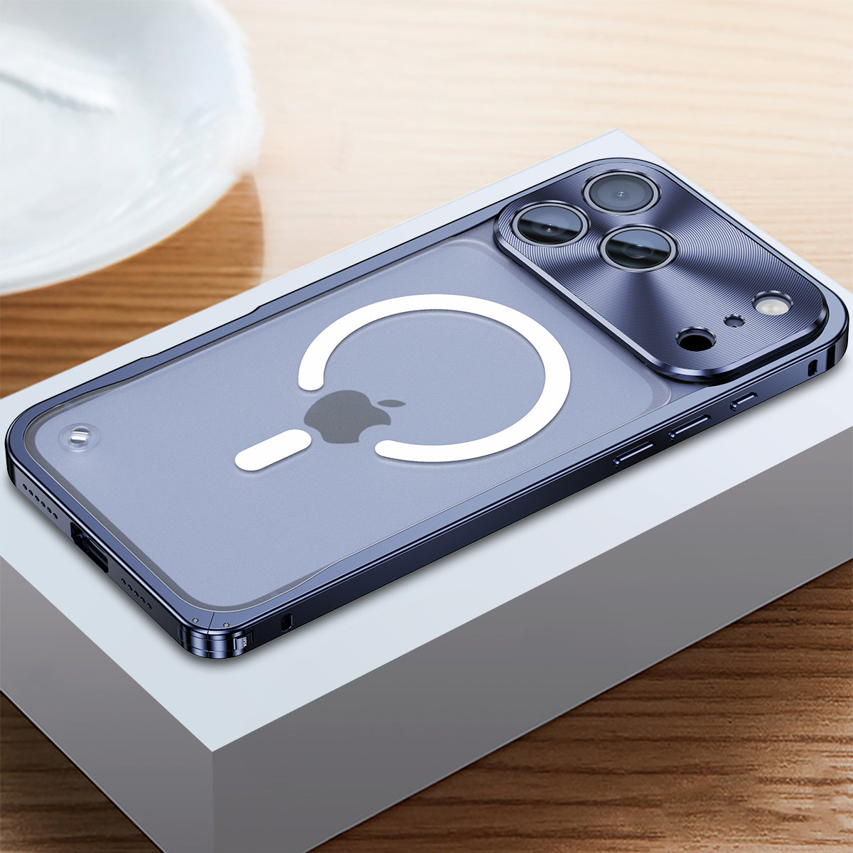 NexTECH® | Metal Frame MagSafe Matte Case with Lens Cover for iPhone