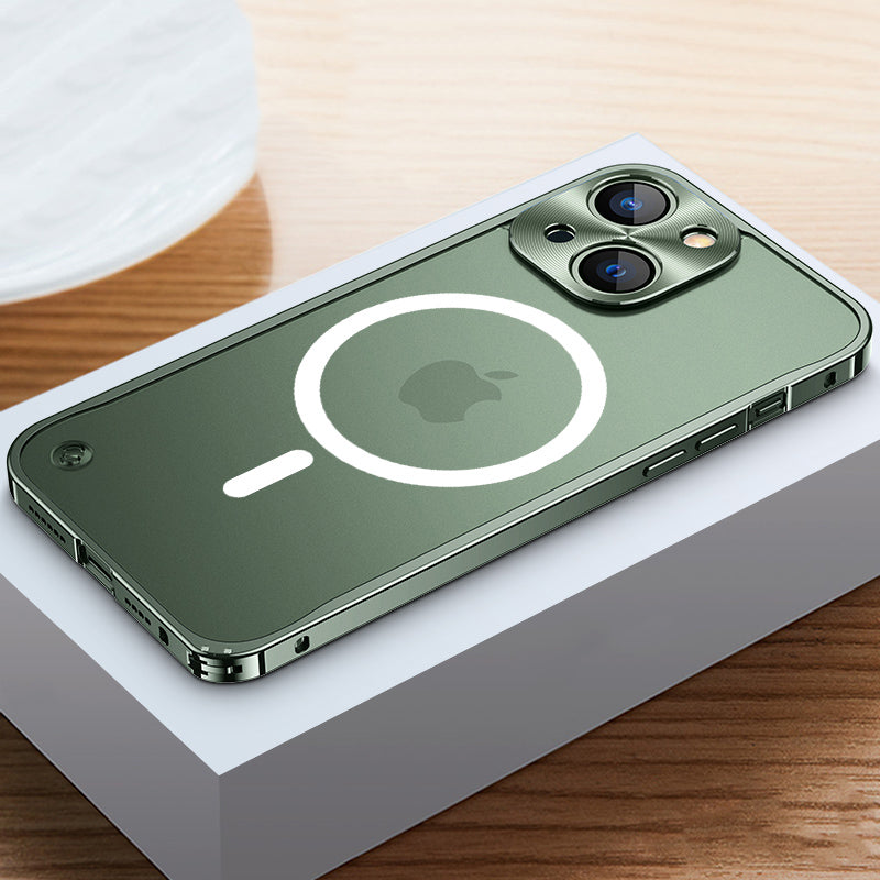 NexTECH® | Metal Frame MagSafe Matte Case with Lens Cover for iPhone