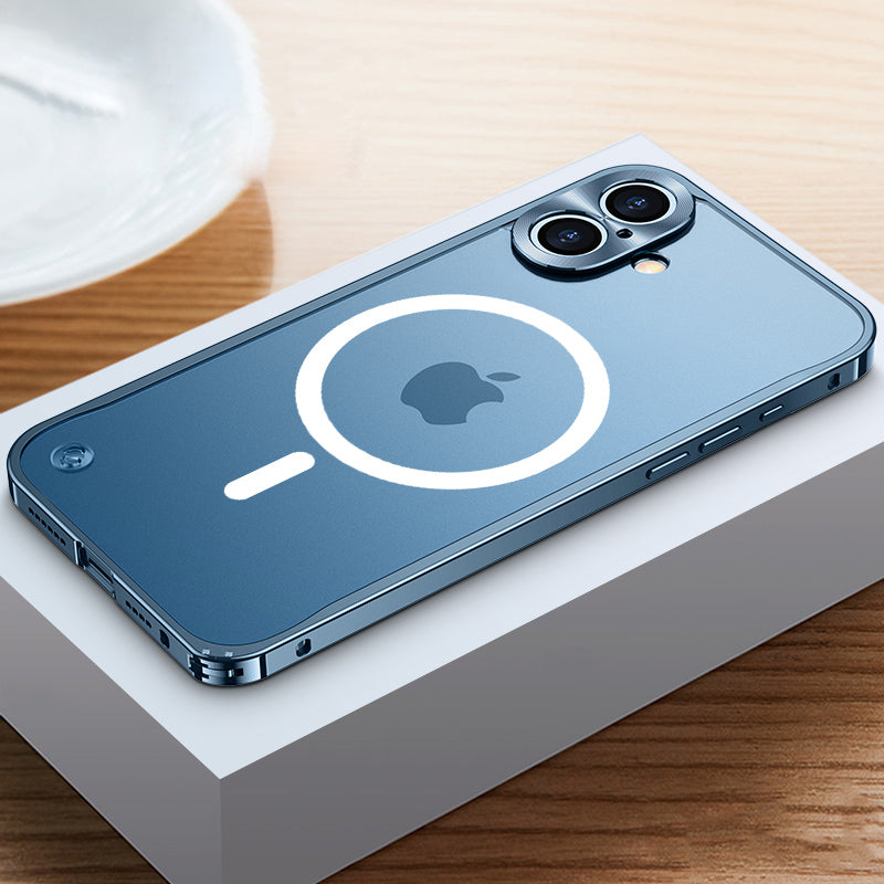 NexTECH® | Metal Frame MagSafe Matte Case with Lens Cover for iPhone