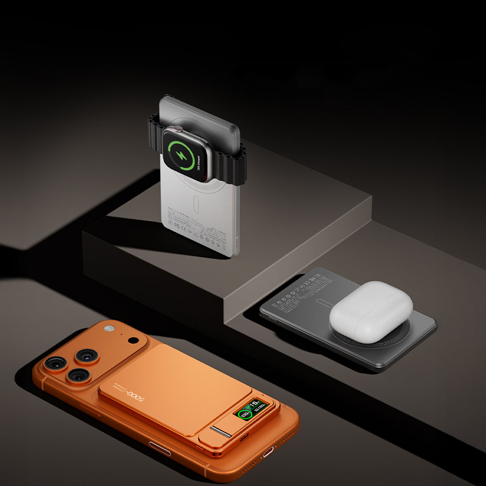 NexTECH® | Ultra-Thin Wireless MagSafe Power Bank with Screen & Stand
