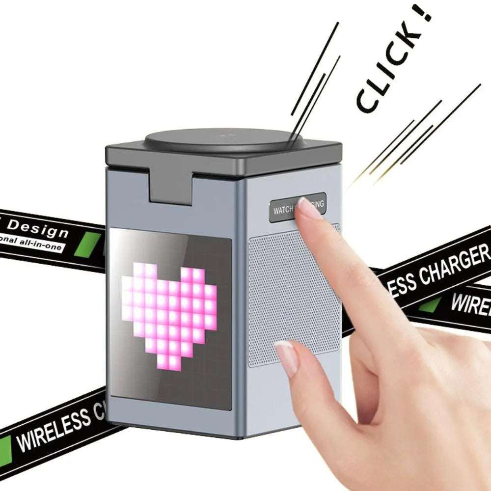 NexTECH® | 3 in 1 Magnetic Charger with Alarm Clock & Bluetooth Speaker - NexTECH