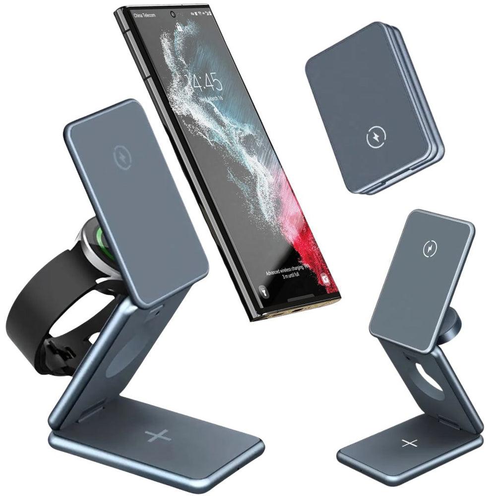 NexTECH® | 3-in-1 Metal Foldable Charger For Apple & Samsung - NexTECH