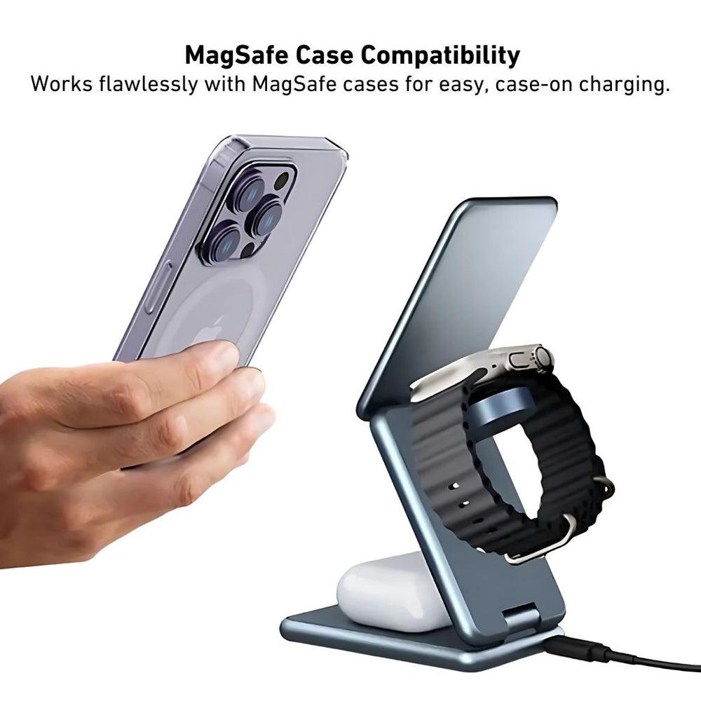 NexTECH® | 3-in-1 Metal Foldable Charger For Apple & Samsung - NexTECH