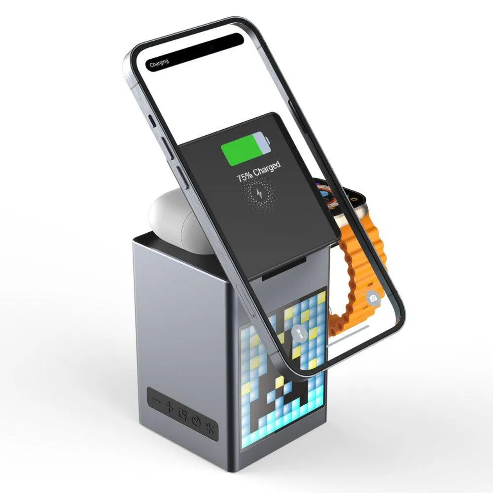 NexTECH® | 3 in 1 Magnetic Charger with Alarm Clock & Bluetooth Speaker - NexTECH